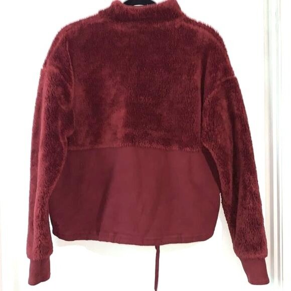 All In Motion Womens Sherpa Pullover Fleece Burgundy Medium - Picture 8 of 10